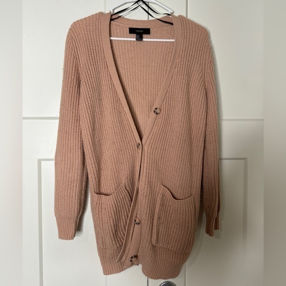 Forever 21 Pink and tan cardigan - Picture 1 of 2